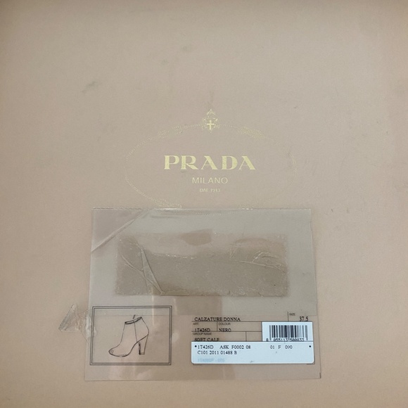 Prada Calzature Donna Bootie - Excellent Condition - Black Size 37.5 - Picture 15 of 15